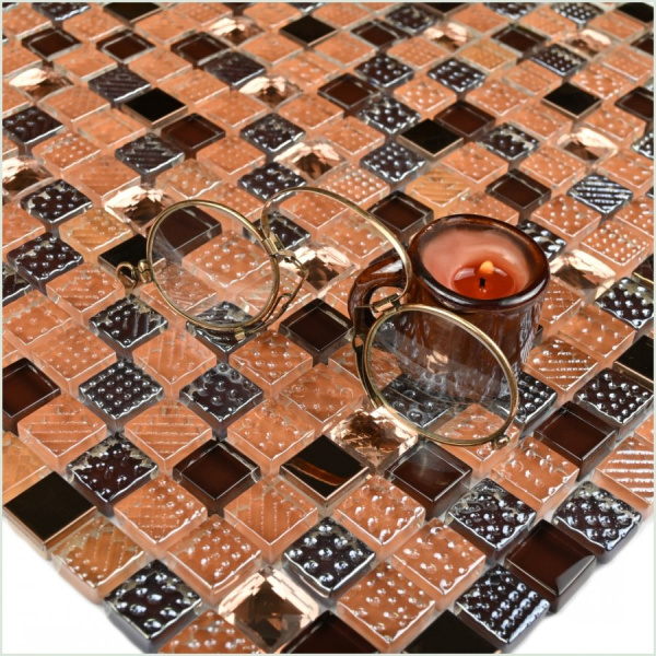 Мозаика Crystal brown - Мозаика (стекло) 300х300х8 фото